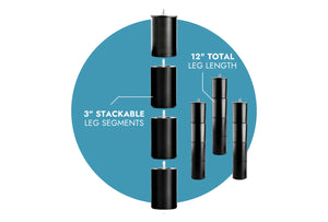 BackFlex 2 Adjustable Base with Adjustable Lumbar Support and Massage showing adjustable leg height segments