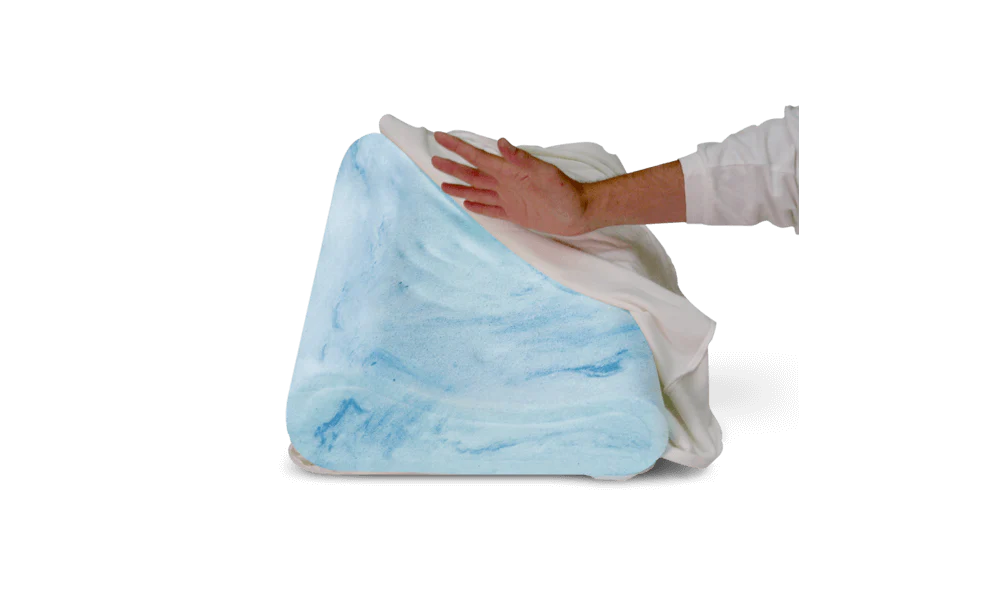 Trillow 3-in-1 memory foam neck support contour pillow showing adjustable thickness removable outer layer with unzipped cover