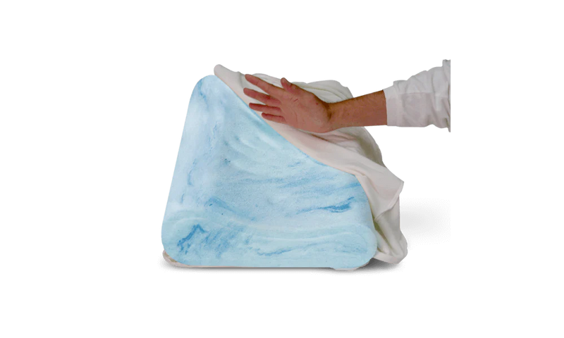 Trillow 3-in-1 memory foam neck support contour pillow showing adjustable thickness removable outer layer with unzipped cover