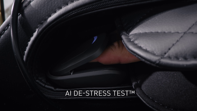 Demo of DualTech Pro AI 4D Massage Chair's AI powered de-stress test medical sensor technology