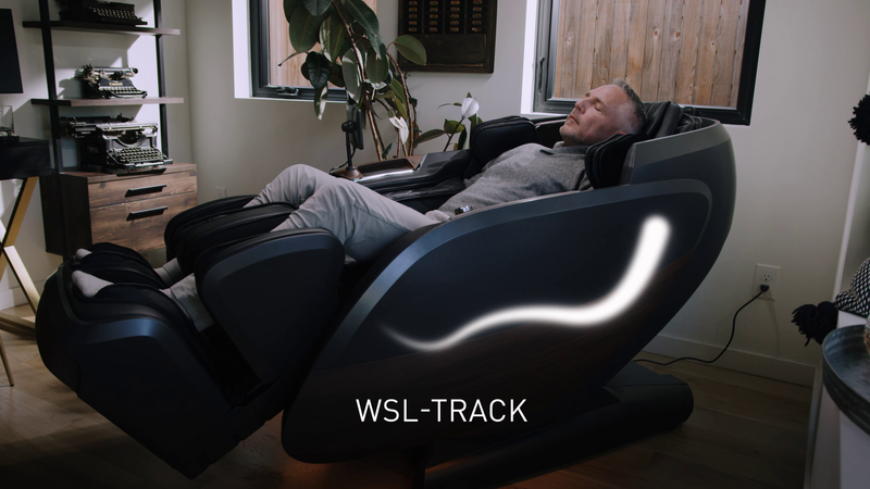 DualTech Pro AI 4D Massage Chair's WSL-Track system for full body coverage and stretching