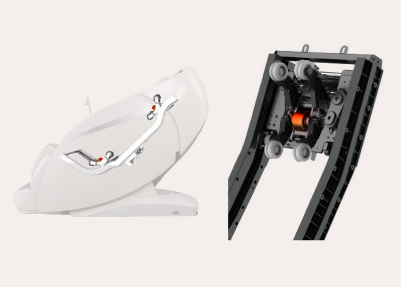 Osaki DuoMax dual jade core heated rollers for contouring heat therapy and muscle tension release