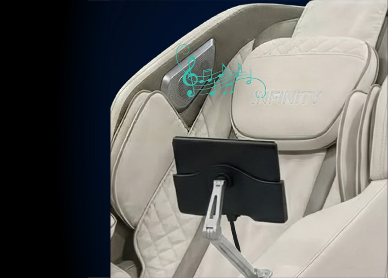 Infinity Celebrity Elite 4D Massage Chair Bluetooth Audio Sound Speakers for Music or Nature Sounds from iPhone Android Phone Tablet or iPad