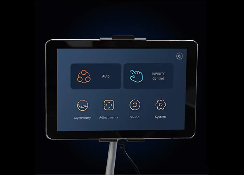 Infinity Circadian 4D DualFlex zoom on simple touchscreen tablet remote controller with easy-to-use interface