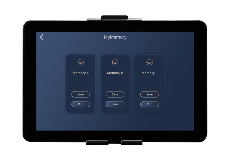Infinity CIrcadian 4D DualFlex save slot automatic custom programs MyMemory feature tablet screen