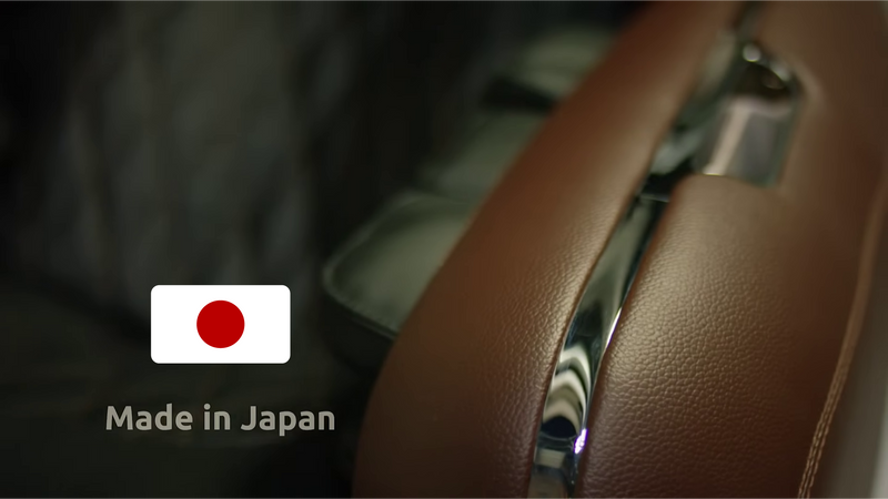 M8 Neo made in Japan displayed over expertly crafted exterior of massage chair