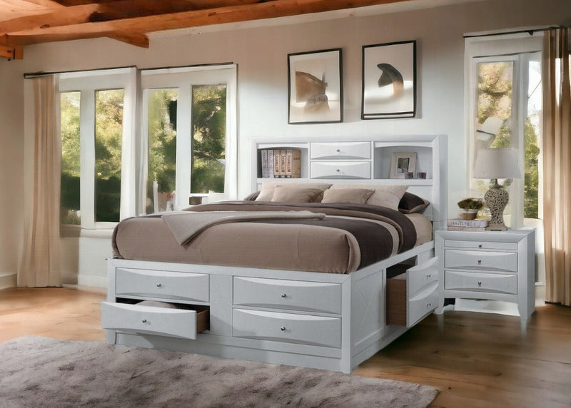 Bed with storage drawers to show zero clearance adjustable base