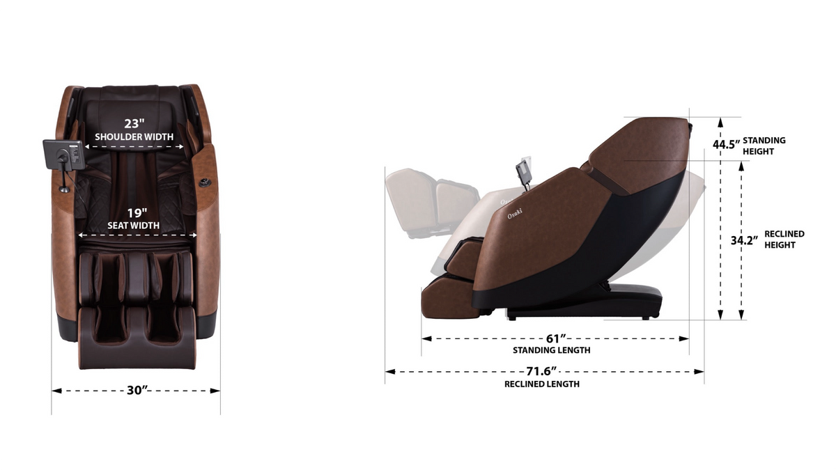 Ziva massage chair dimensions