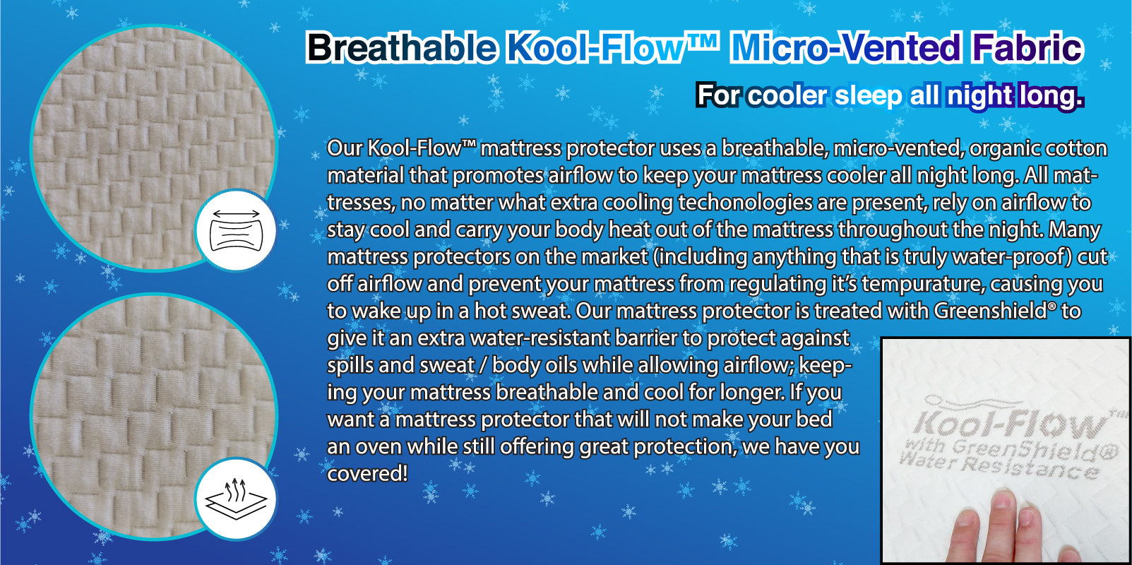 Kool-Flow™ Organic Cotton Mattress Protector | Back Science™